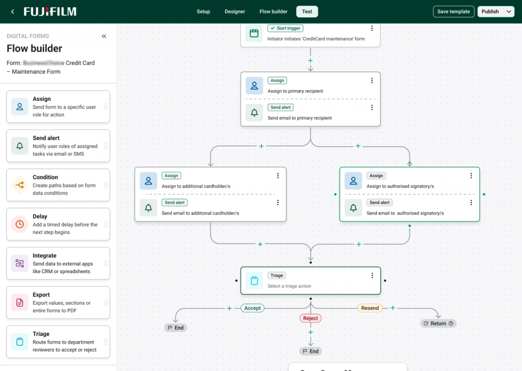 Flow Building Forms Secure digital forms with workflow and approvals | Fujifilm DMS